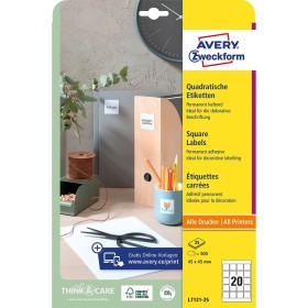 Étiquettes adhésives Avery Blanc 25 Volets 45 x 45 mm: Plus de 300.000 produits de grandes marques en vente directe à prix usine