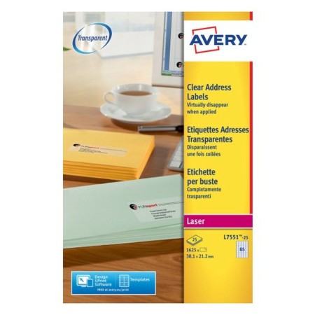 Étiquettes adhésives Avery Transparent 210 x 297 mm 38,1 x 21,2 mm: Plus de 300.000 produits de grandes marques en vente directe