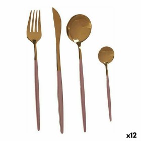 Ensemble de Couverts Kinvara BST-CT022 Rose Doré Acier inoxydable 16 x 5 x 24,5 cm (12 Unités): Plus de 300.000 produits de gran
