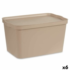 Boîte de rangement avec couvercle Kipit TP596-3 Beige Plastique 24 L 29,3 x 24,5 x 45 cm (6 Unités): Plus de 300.000 produits de