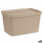 Boîte de rangement avec couvercle Kipit TP596-3 Beige Plastique 24 L 29,3 x 24,5 x 45 cm (6 Unités): Plus de 300.000 produits de