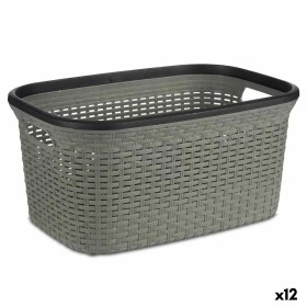 Panier à linge Kipit TP7001-2 Gris Plastique 36 L 36 x 25,5 x 53 cm (12 Unités): Plus de 300.000 produits de grandes marques en 