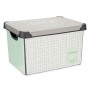 Boîte de rangement avec couvercle Kipit Home Gris Plastique à carreaux 17 L 28 x 22 x 37 cm (12 Unités): Plus de 300.000 produit