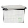 Boîte de rangement avec couvercle Kipit Home Gris Plastique à carreaux 17 L 28 x 22 x 37 cm (12 Unités): Plus de 300.000 produit
