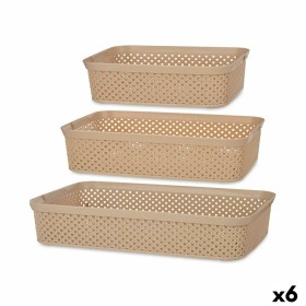 Jeu de plateaux organisateurs Kipit 041271-5 Beige Plastique Rectangulaire 6 Unités: Plus de 300.000 produits de grandes marques