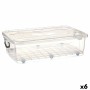 Boîte de rangement avec roues Transparent Plastique 40 L 46,5 x 20 x 72,2 cm (6 Unités): Plus de 300.000 produits de grandes mar