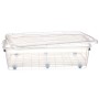 Boîte de rangement avec roues Transparent Plastique 40 L 46,5 x 20 x 72,2 cm (6 Unités): Plus de 300.000 produits de grandes mar