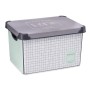 Boîte de rangement avec couvercle Kipit Home Gris Plastique à carreaux 22 L 29 x 23,5 x 39 cm (12 Unités): Plus de 300.000 produ