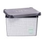 Boîte de rangement avec couvercle Kipit Home Gris Plastique à carreaux 22 L 29 x 23,5 x 39 cm (12 Unités): Plus de 300.000 produ