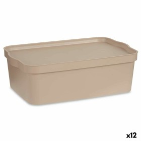 Boîte de rangement avec couvercle Kipit TP595-3 Beige Plastique 14 L 29,5 x 14,5 x 45 cm (12 Unités): Plus de 300.000 produits d
