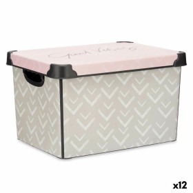 Boîte de rangement avec couvercle Kipit Vibes Rose Plastique Flèches 22 L 30 x 23,5 x 40 cm (12 Unités): Plus de 300.000 produit