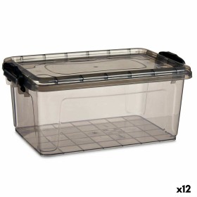 Boîte de rangement avec couvercle Kipit TP545-2 Anthracite Plastique (12 Unités): Plus de 300.000 produits de grandes marques en