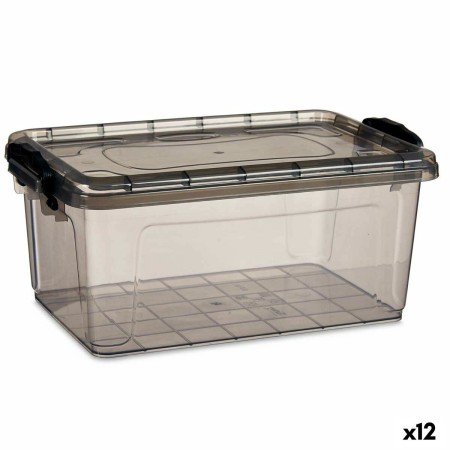 Boîte de rangement avec couvercle Kipit TP545-2 Anthracite Plastique (12 Unités): Plus de 300.000 produits de grandes marques en