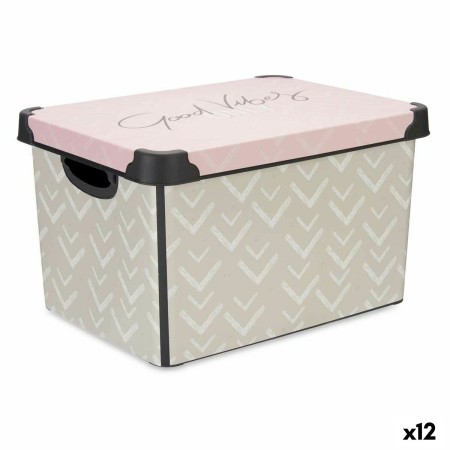 Boîte de rangement avec couvercle Kipit Vibes Rose Plastique Flèches 17 L 28 x 22 x 37 cm (12 Unités): Plus de 300.000 produits 
