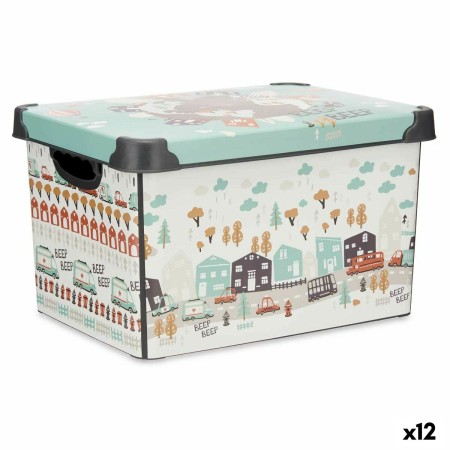 Boîte de rangement avec couvercle Kipit STYLE BOX-22L-6 Plastique Route 22 L 29,5 x 23,5 x 39,5 cm Enfant (12 Unités): Plus de 3