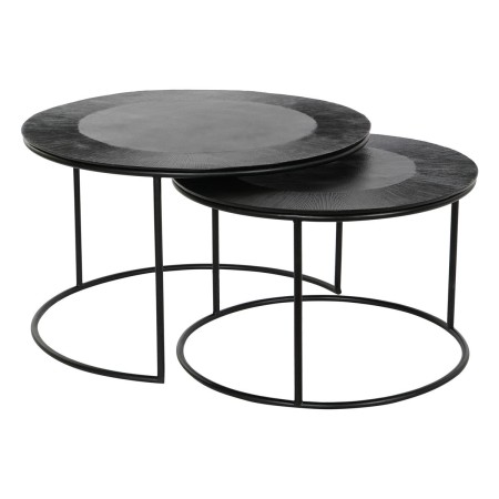Jeu de 2 tables DKD Home Decor Noir Métal Aluminium 76 x 76 x 44 cm: Plus de 300.000 produits de grandes marques en vente direct