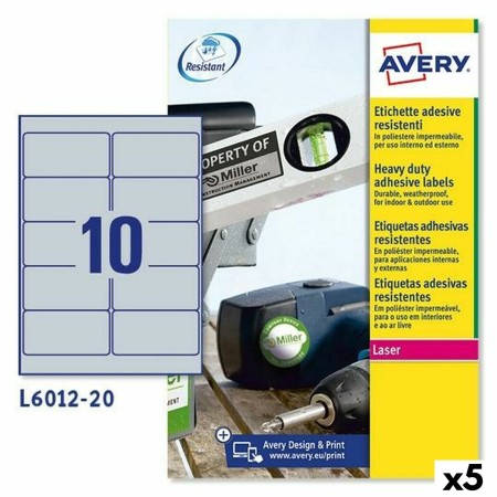 Etiquettes pour Imprimante Avery Argenté 20 Volets 96 x 50,8 mm (5 Unités): Plus de 300.000 produits de grandes marques en vente