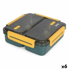 Boîte à lunch hermétique ThermoSport Double Acier Plastique 19,8 x 19,8 x 6,3 cm (6 Unités): Plus de 300.000 produits de grandes