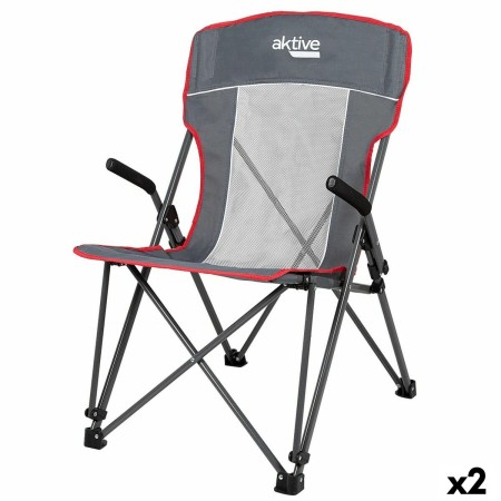 Chaise de camping pliante Aktive Gris 59 x 97 x 68 cm (2 Unités): Plus de 300.000 produits de grandes marques en vente directe à
