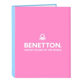 Reliure à anneaux Benetton Spring Rose Bleu ciel A4 26.5 x 33 x 4 cm: Plus de 300.000 produits de grandes marques en vente direc