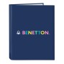 Reliure à anneaux Benetton Cool Blue marine A4 26.5 x 33 x 4 cm: Plus de 300.000 produits de grandes marques en vente directe à 