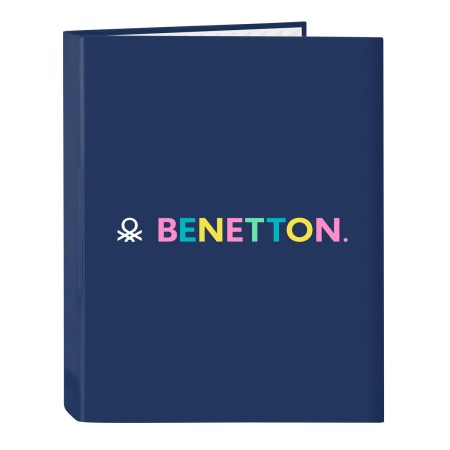 Reliure à anneaux Benetton Cool Blue marine A4 26.5 x 33 x 4 cm: Plus de 300.000 produits de grandes marques en vente directe à 