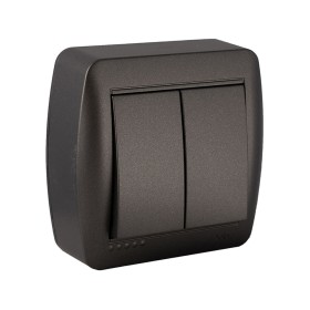 Interrupteur à bascule double Solera Mural 7,4 x 7,2 x 2,8 cm 250 V 10 A Graphite: Plus de 300.000 produits de grandes marques e