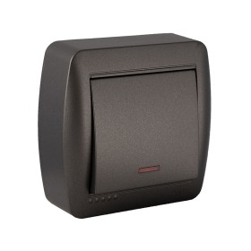 Interrupteur simple commuté Solera Mural 7,4 x 7,2 x 2,8 cm 250 V 10 A Graphite: Plus de 300.000 produits de grandes marques en 
