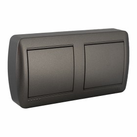 Boîte de jonction Solera Mural 14,8 x 7,2 x 2,8 cm Graphite Double: Plus de 300.000 produits de grandes marques en vente directe