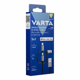Câble USB Varta 2 m Noir 3-en-1 USB-C Micro USB Lightning: Plus de 300.000 produits de grandes marques en vente directe à prix u