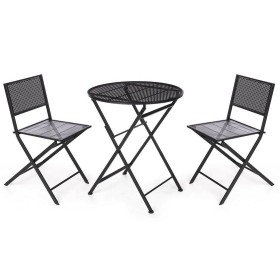 Ensemble Table + 2 Chaises Ibergarden HS23377/78 Noir: Plus de 300.000 produits de grandes marques en vente directe à prix usine