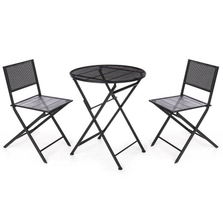 Ensemble Table + 2 Chaises Ibergarden HS23377/78 Noir: Plus de 300.000 produits de grandes marques en vente directe à prix usine