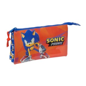 Trousse Fourre-Tout Triple Sonic Prime Bleu 22 x 12 x 3 cm: Plus de 300.000 produits de grandes marques en vente directe à prix 