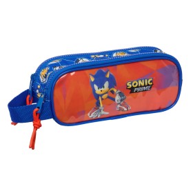 Trousse Fourre-Tout Double Sonic Prime Bleu 21 x 8 x 6 cm: Plus de 300.000 produits de grandes marques en vente directe à prix u