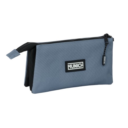 Trousse Fourre-Tout Triple Munich Basic Gris 22 x 12 x 3 cm: Plus de 300.000 produits de grandes marques en vente directe à prix