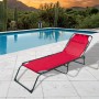 Chaise Longue Pliable Acier Avec Coussin Jardin et Piscine 190X58X27 cm Rouge 10000 Marbueno: Plus de 300.000 produits de grande