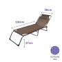 Marbueno Chaise Longue Pliable Acier avec Coussin Jardin et Piscine 190X58X27 cm Marron 10001: Plus de 300.000 produits de grand