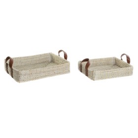 Jeux de plateaux DKD Home Decor Naturel Marron Clair Urbaine 41 x 32 x 9 cm (2 Unités): Plus de 300.000 produits de grandes marq