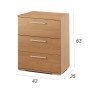 Table de Nuit Alexandra House Living Cerisier Métal Bois MDP 41 x 62 x 35 cm 3 tiroirs: Plus de 300.000 produits de grandes marq