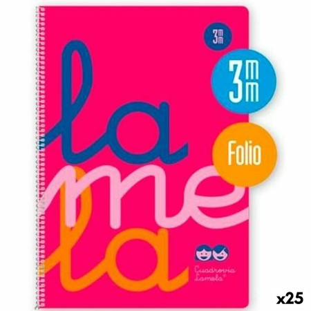 Cahier Lamela Cuadrovía Rose Fluorescent Din A4 80 Volets 21,5 x 31,5 cm 5 Pièces (25 Unités): Plus de 300.000 produits de grand
