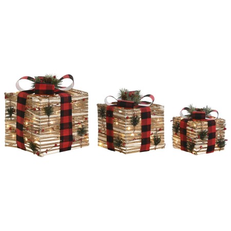 Décorations de Noël DKD Home Decor Rouge Naturel 25 x 25 x 25 cm (3 Pièces): Plus de 300.000 produits de grandes marques en vent