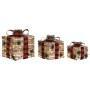 Décorations de Noël DKD Home Decor Rouge Naturel 25 x 25 x 25 cm (3 Pièces): Plus de 300.000 produits de grandes marques en vent