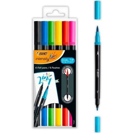 Ensemble de Marqueurs Bic Intensity Dual Tip Multicouleur 6 Pièces: Plus de 300.000 produits de grandes marques en vente directe