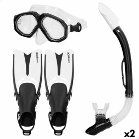 Lunettes de Plongée avec Tube et Palmes AquaSport Noir Adultes (2 Unités): Plus de 300.000 produits de grandes marques en vente 