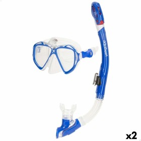 Masque de Plongée avec Tube AquaSport Bleu Adultes (2 Unités): Plus de 300.000 produits de grandes marques en vente directe à pr