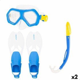 Lunettes de Plongée avec Tube et Palmes AquaSport Bleu Junior (2 Unités): Plus de 300.000 produits de grandes marques en vente d