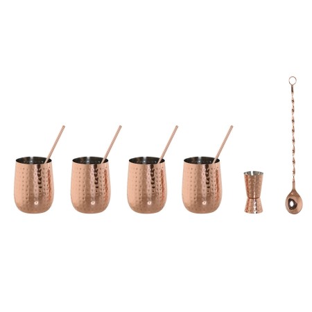 Coffret Cocktail Home ESPRIT Cuivre Intense Acier inoxydable 540 ml 8,5 x 8,5 x 11 cm: Plus de 300.000 produits de grandes marqu