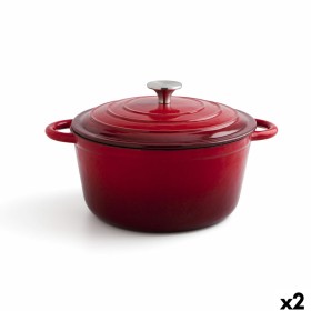 Casserole avec Couvercle Bidasoa Fierro Rouge Ø 24 cm 3,7 L (2 Unités): Plus de 300.000 produits de grandes marques en vente dir
