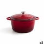 Casserole avec Couvercle Bidasoa Fierro Rouge Ø 24 cm 3,7 L (2 Unités): Plus de 300.000 produits de grandes marques en vente dir
