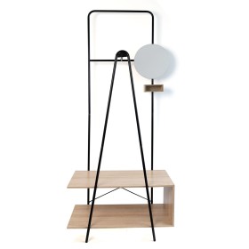 Porte-manteau avec miroir Vinthera Moa Noir Beige Métal Bois MDF 76 x 180 x 40 cm: Plus de 300.000 produits de grandes marques e